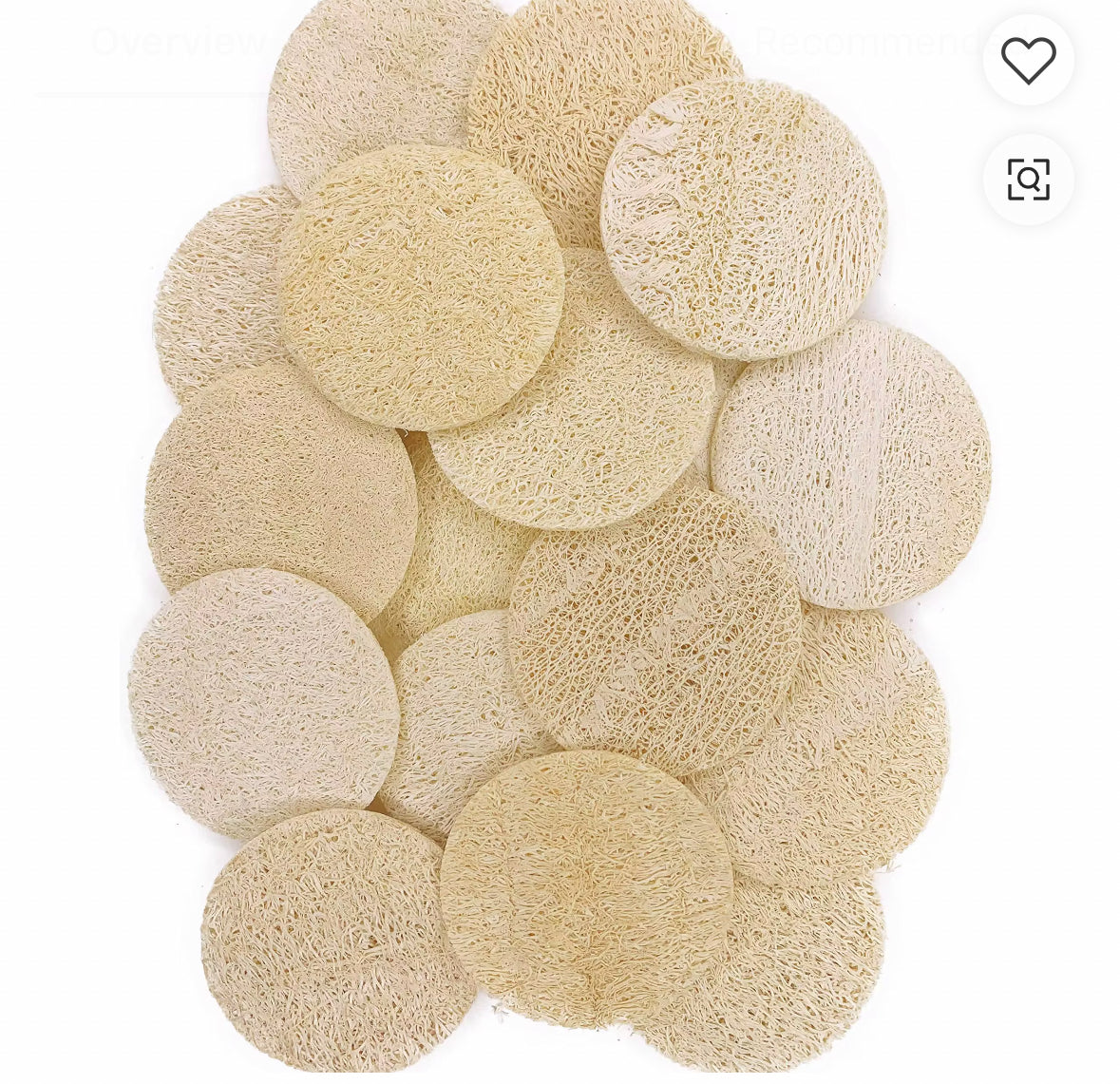 Round face loofah scrub