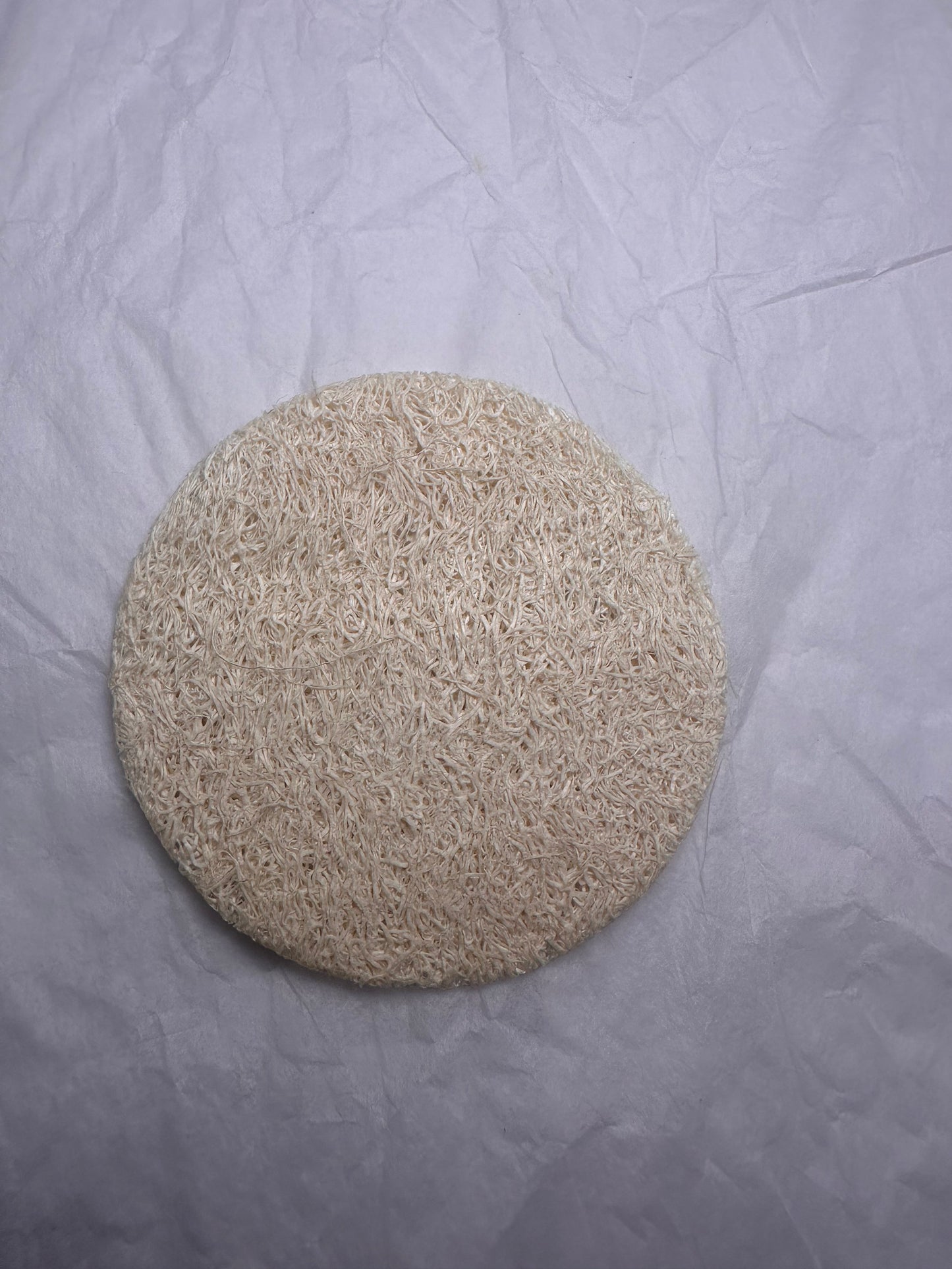 Round face loofah scrub