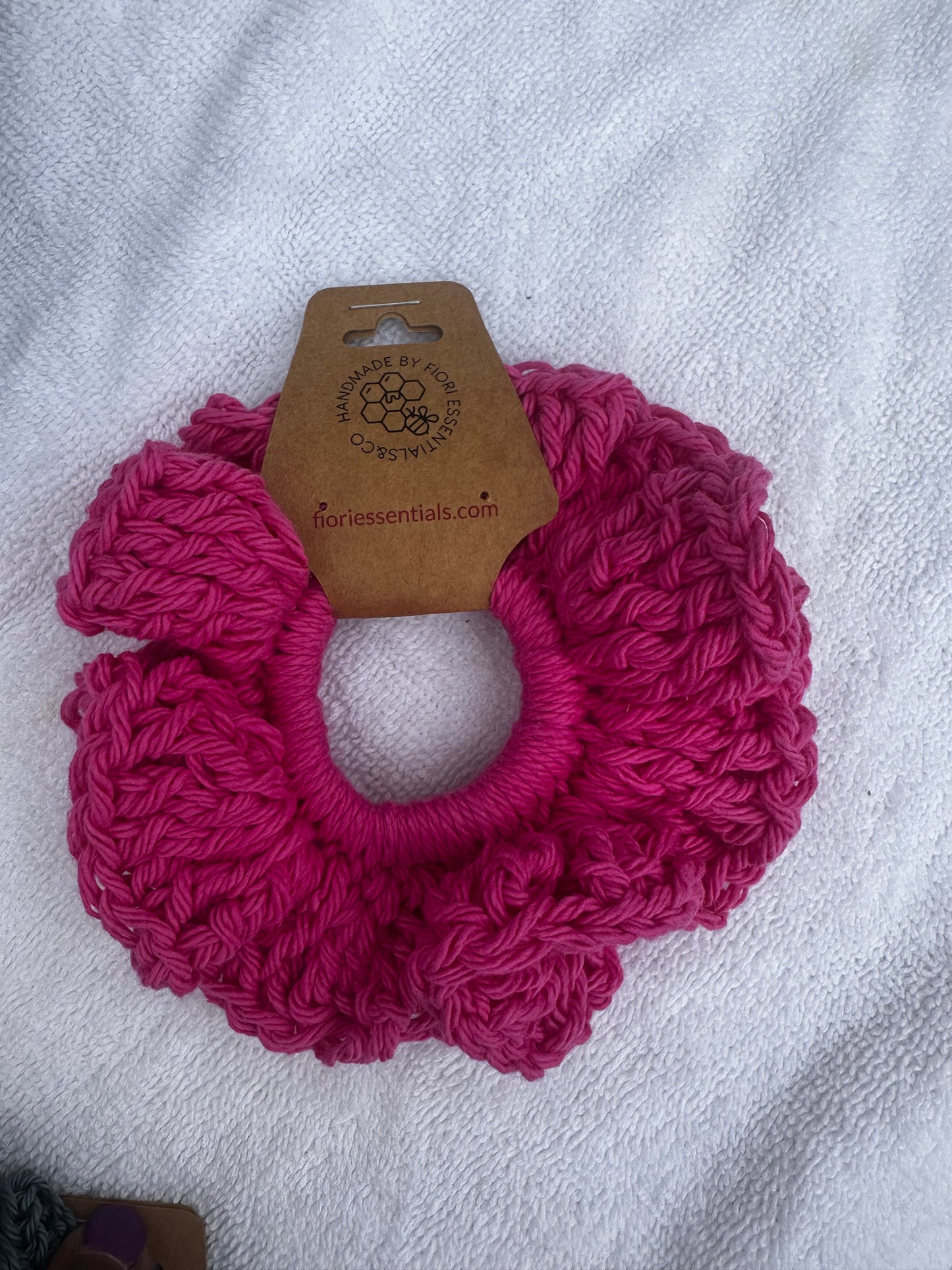 100% Cotton vegan crochet  hair Scrunchie