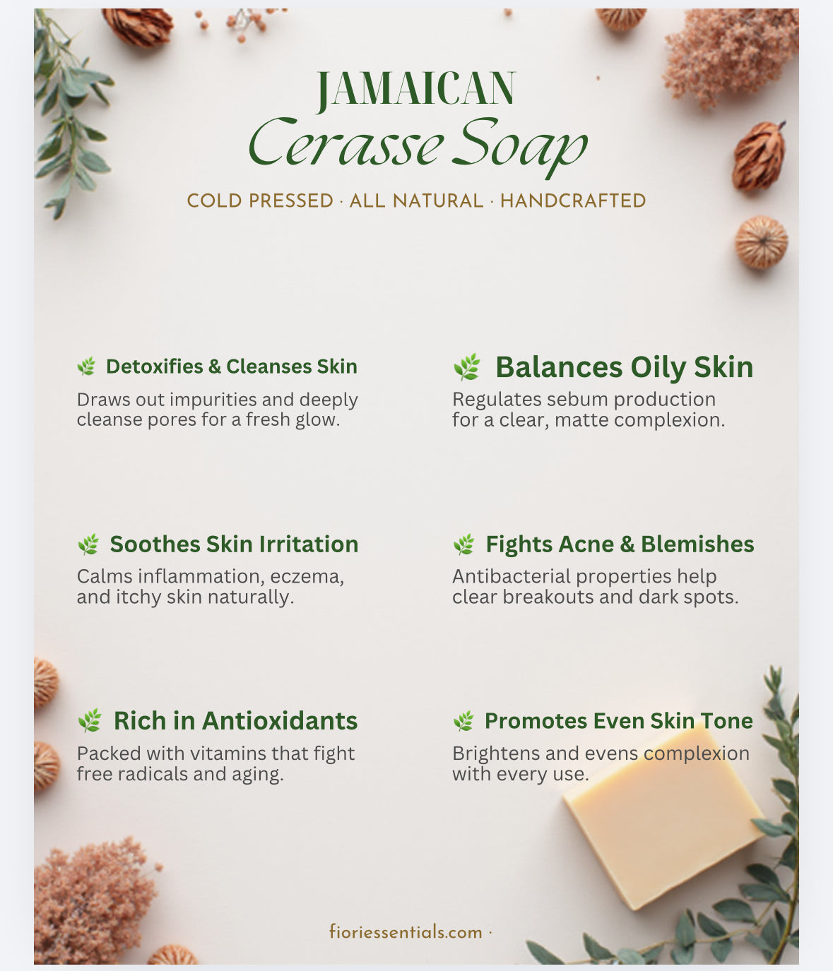Jamaican Cerasse Soap Bar for Healthy-Looking Skin