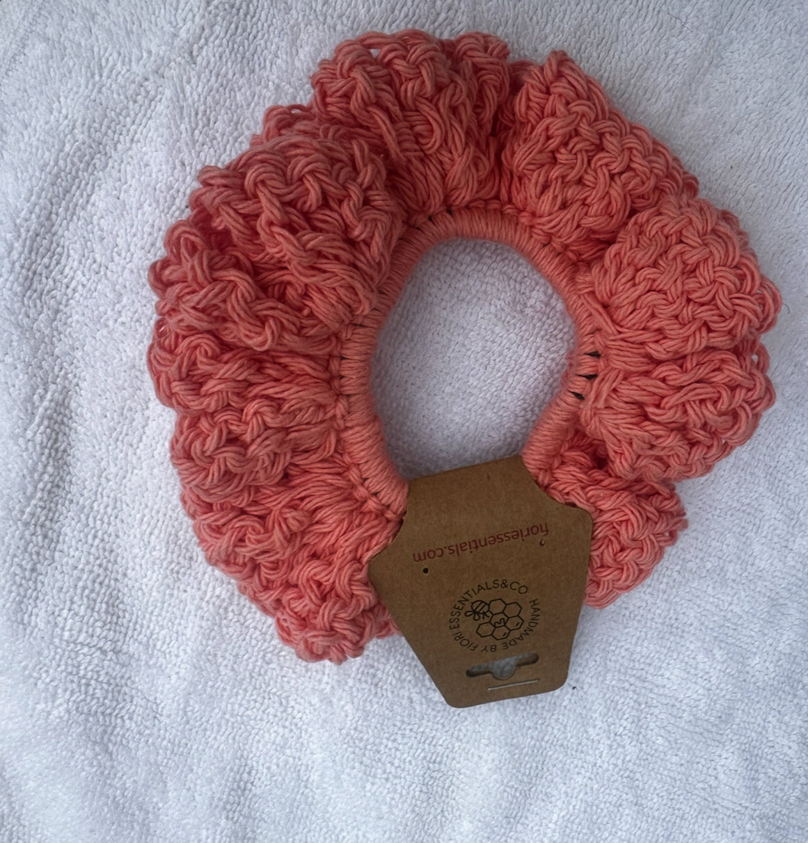 100% Cotton vegan crochet  hair Scrunchie