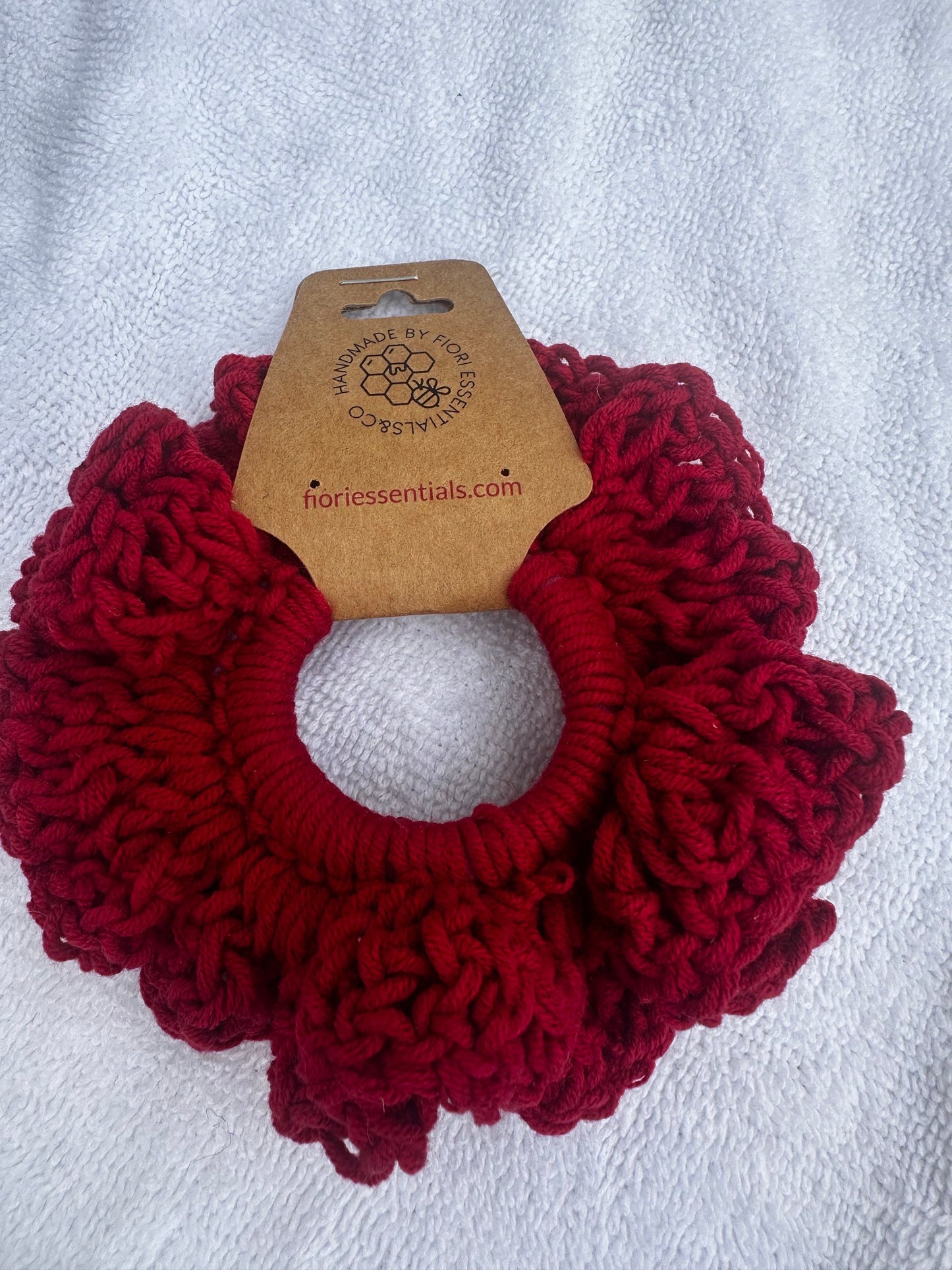 100% Cotton vegan crochet  hair Scrunchie