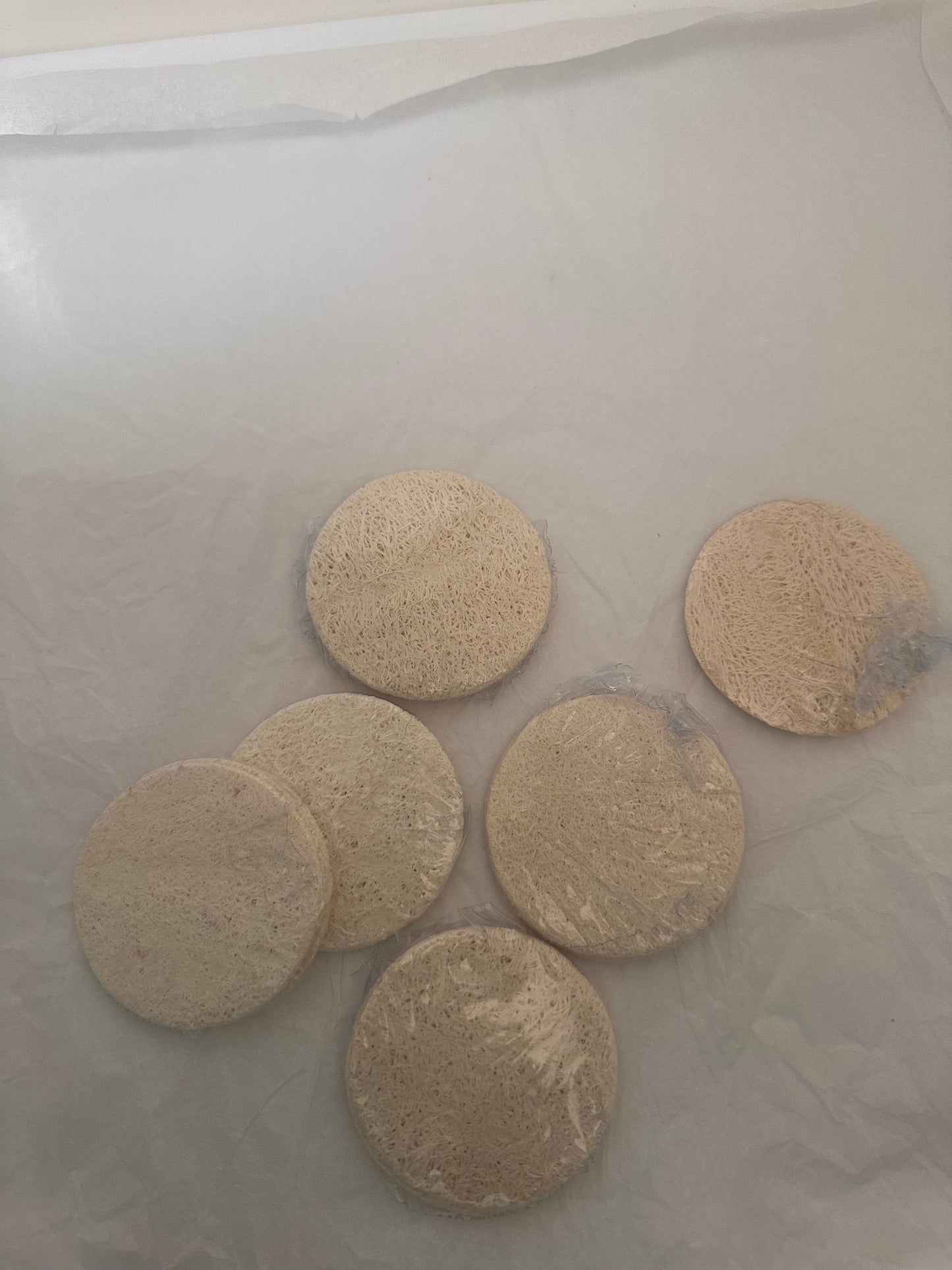 Round face loofah scrub